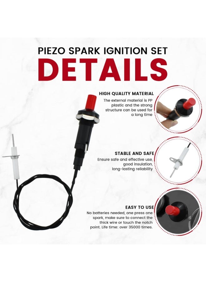 Piezo Ignition Kit with Propane Push Button with Ceramic Threaded Electrode for Gas Fireplace Oven Heating Kitchen  (Pack of 1) - Image 3